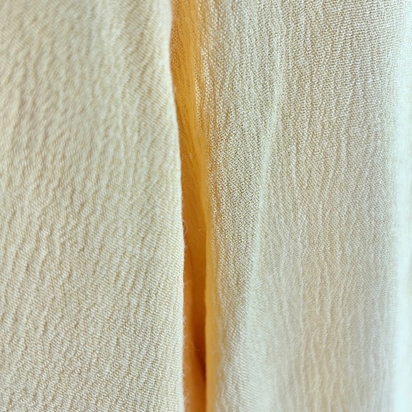 Goldenrod Yellow Crinkled Boho Lace Trim Loose Cardigan Style Top Blouse - Picture 7 of 7